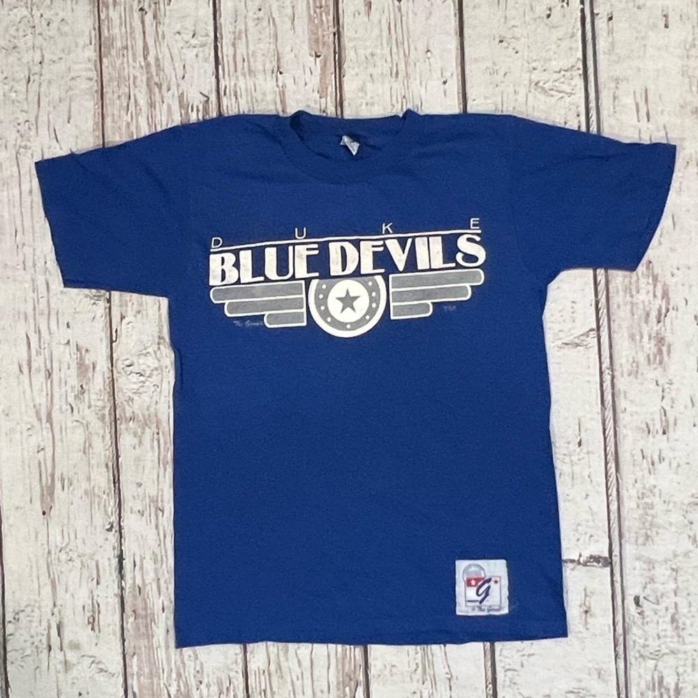 Vintage Duke University Blue Devils The Game NCAA College 1980s Tee Tshirt